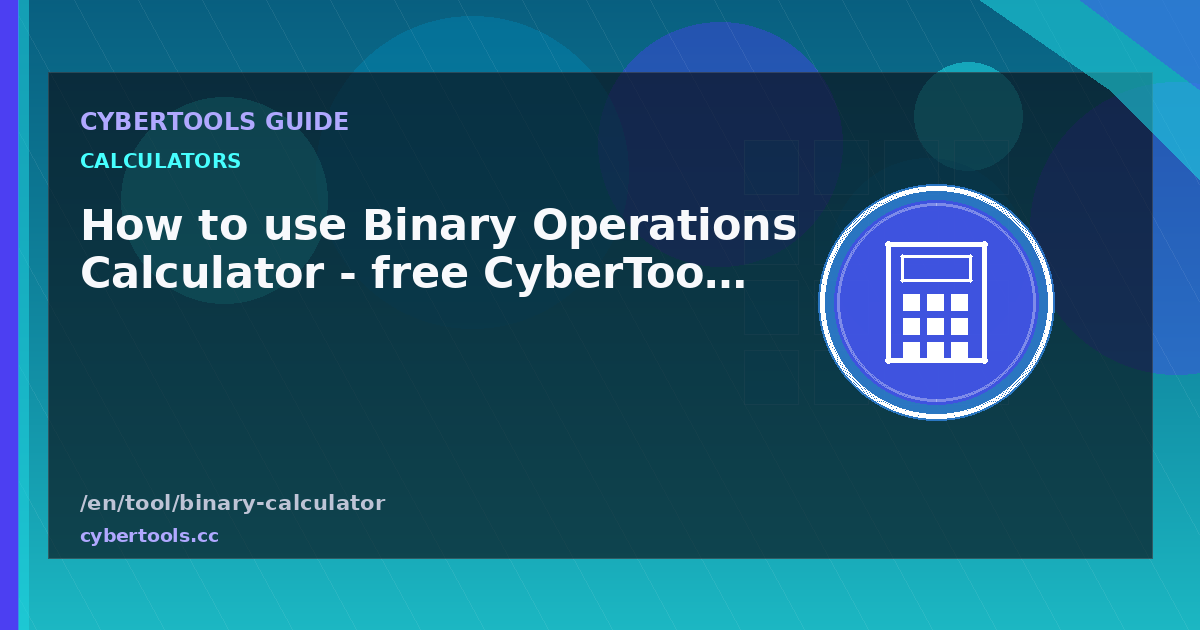 How to use Binary Operations Calculator - free CyberTools guide
