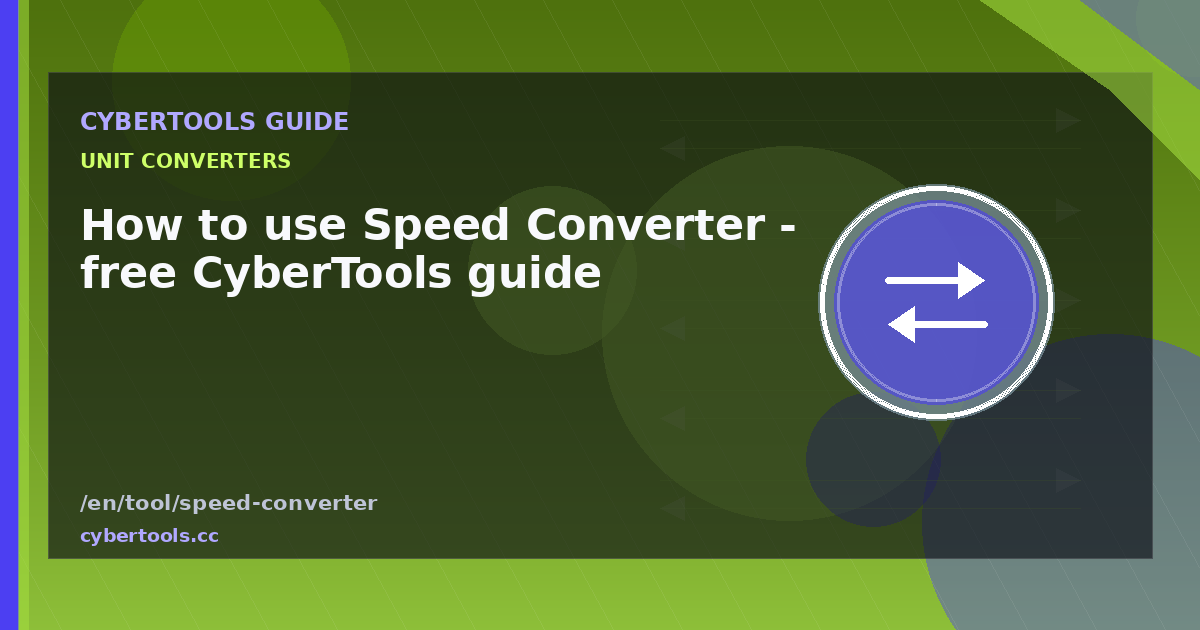 How to use Speed Converter - free CyberTools guide