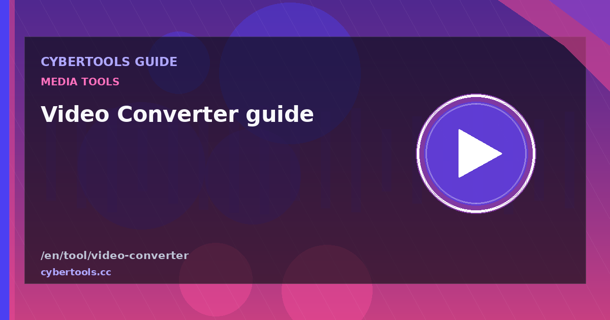 Video Converter guide: tips and workflow on CyberTools