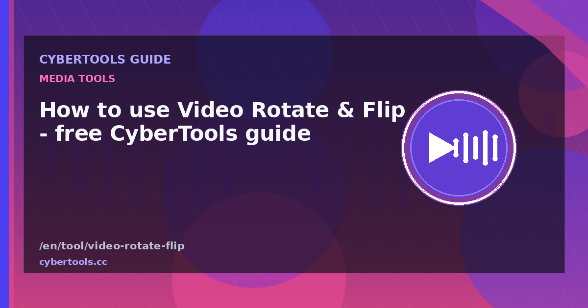 How to use Video Rotate & Flip - free CyberTools guide