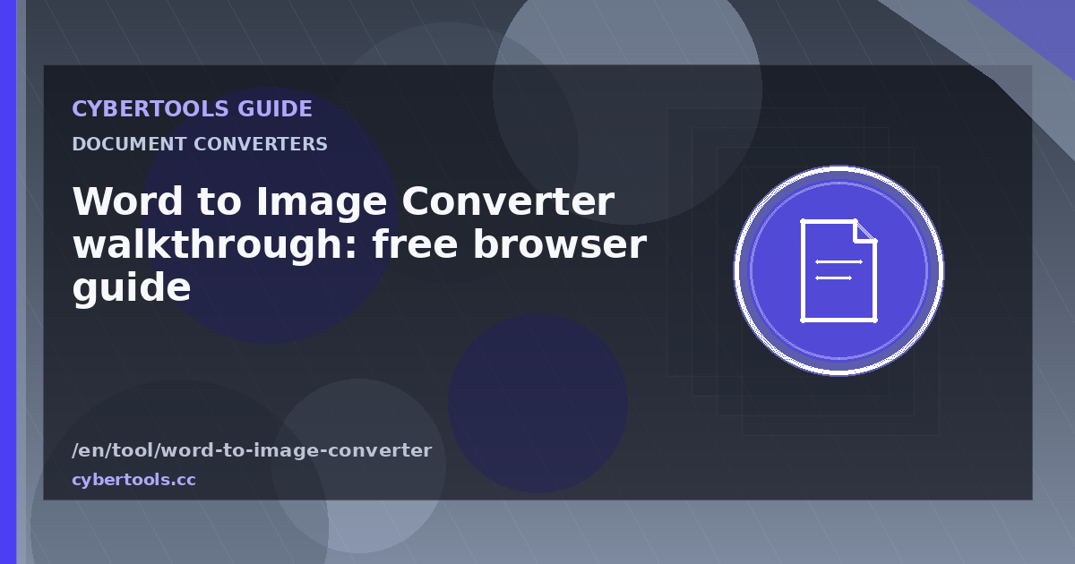 Word to Image Converter walkthrough: free browser guide
